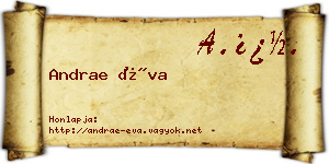 Andrae Éva névjegykártya